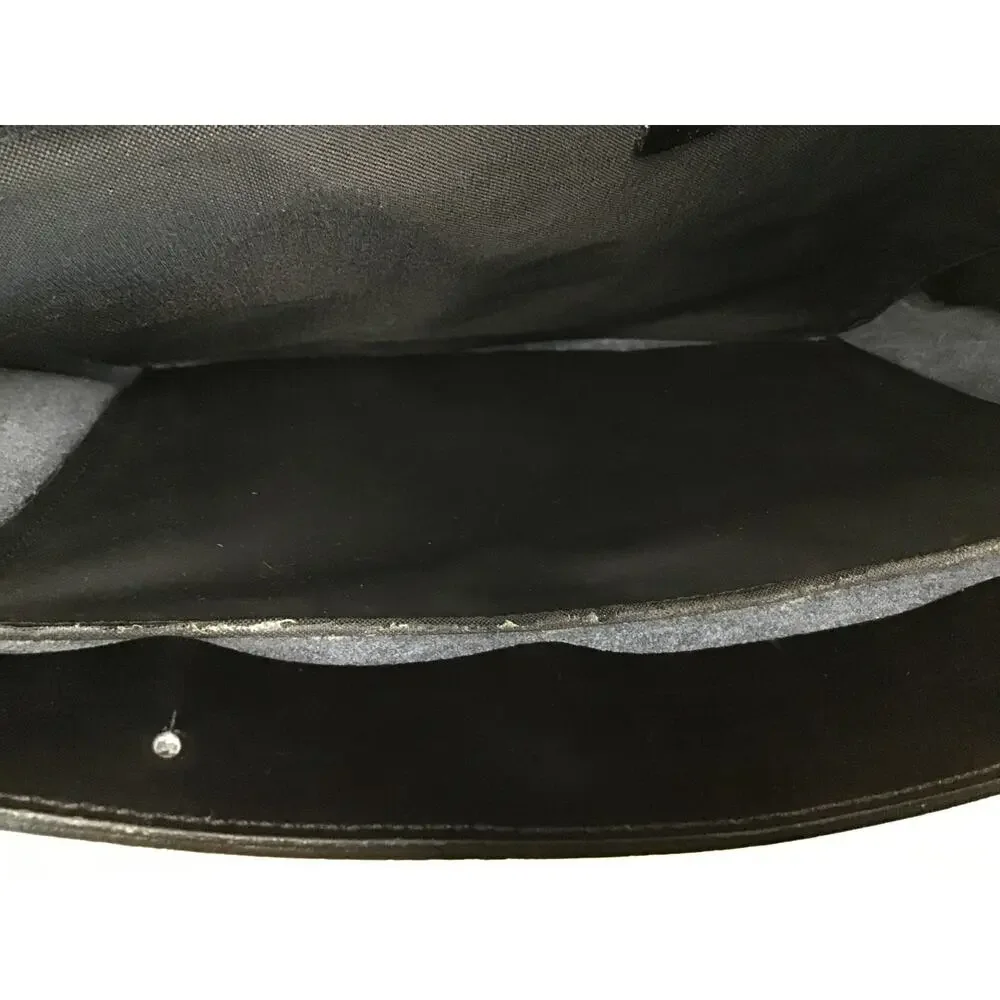 Jean Paul GAULTIER Logo Embossed Black Leather Flap Messenger Bag